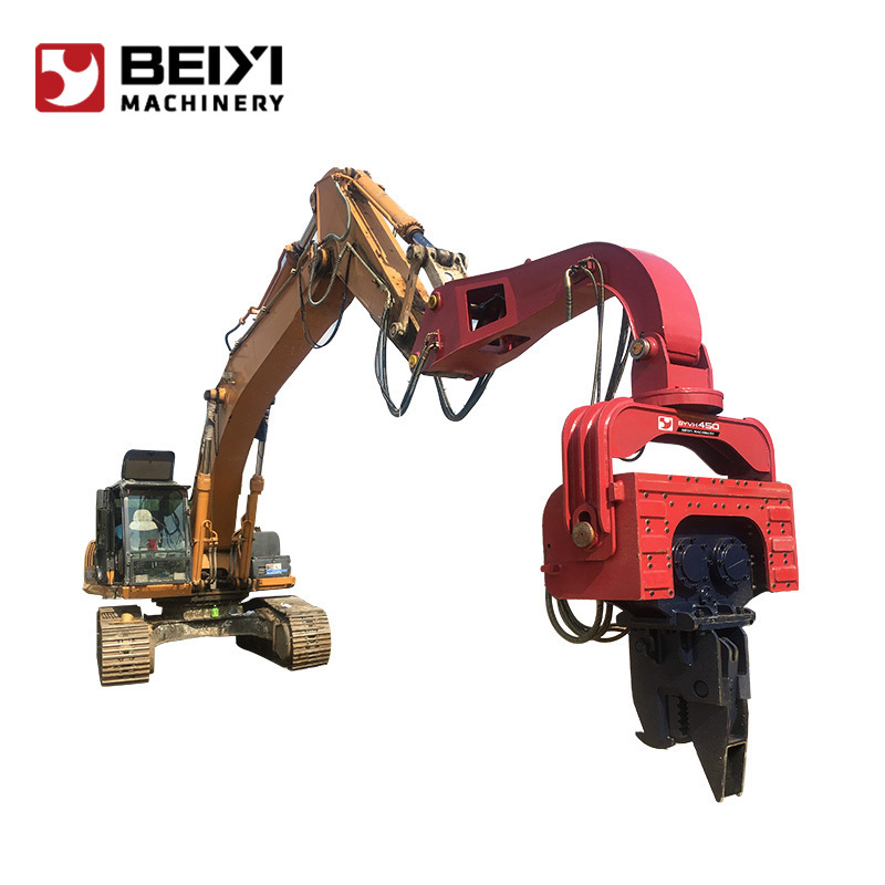 18-65tT excavator mounted vibratory hammer for driving sheet pile concrete pile and casing