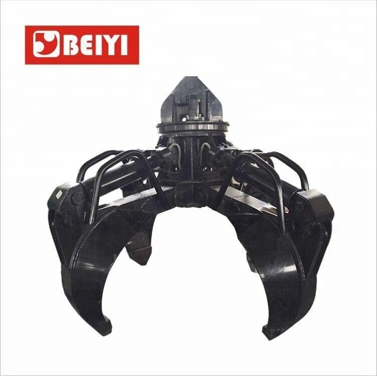 5-47T excavator grab stone grapple Hydraulic grab bucket scrap metal claws orange peel Grapple four claw waste steel iron grab