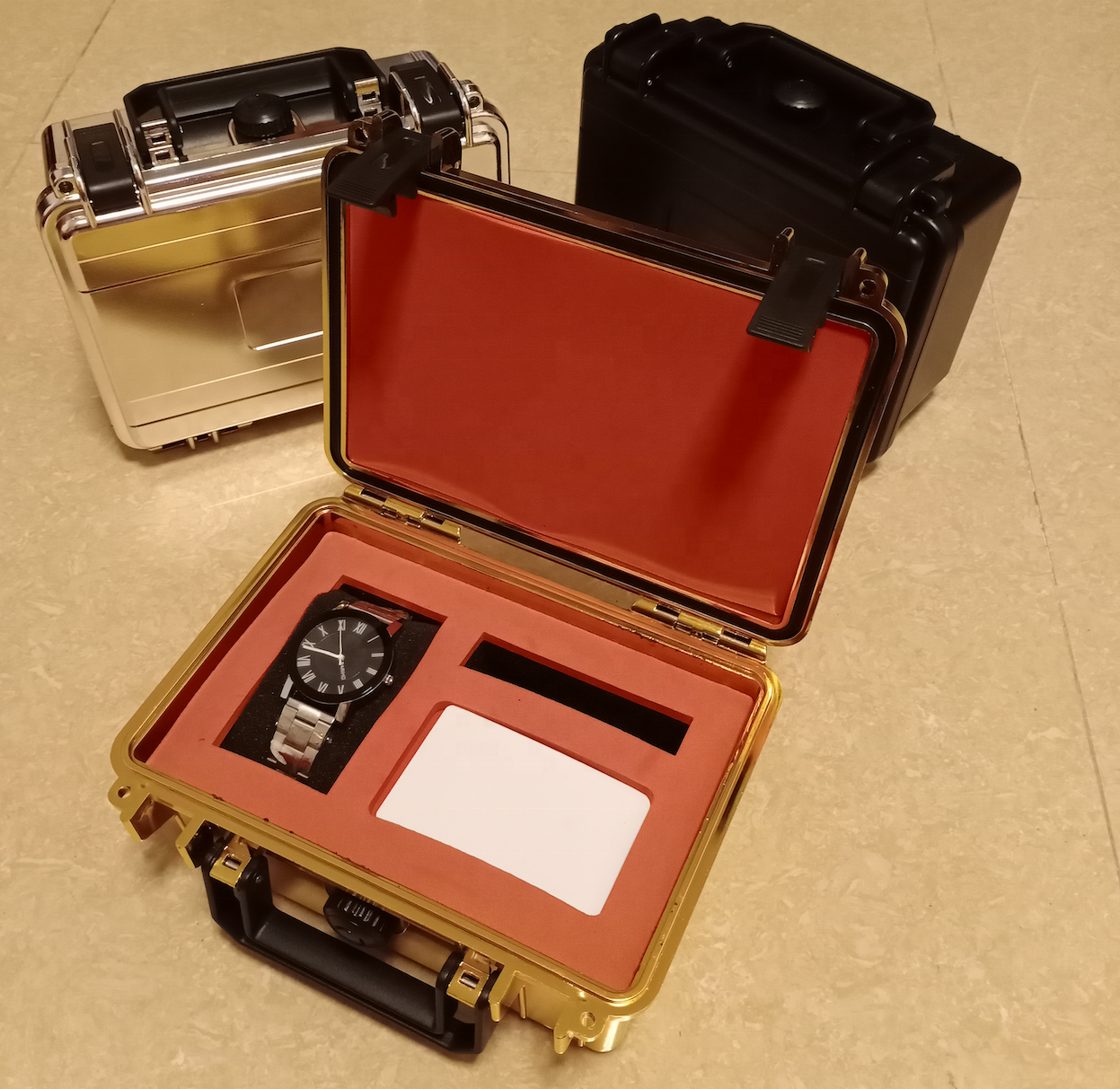 Ready stock waterproof 2 slot strong plastic watch box case travel watch case watch storage box