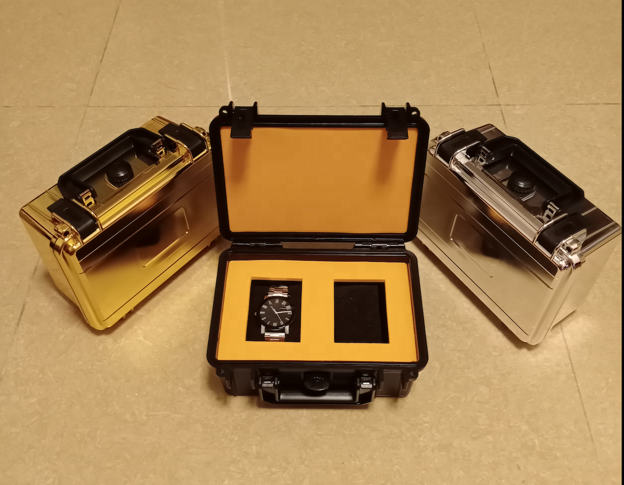 Ready stock waterproof 2 slot strong plastic watch box case travel watch case watch storage box