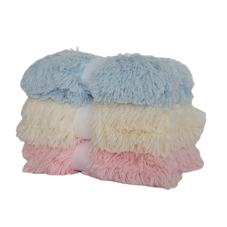 Super Soft Long Faux Fur Coral Fleece Blanket Elegant Cozy Sherpa Throw for Home Bed Sofa-Warm Blankets for Travel