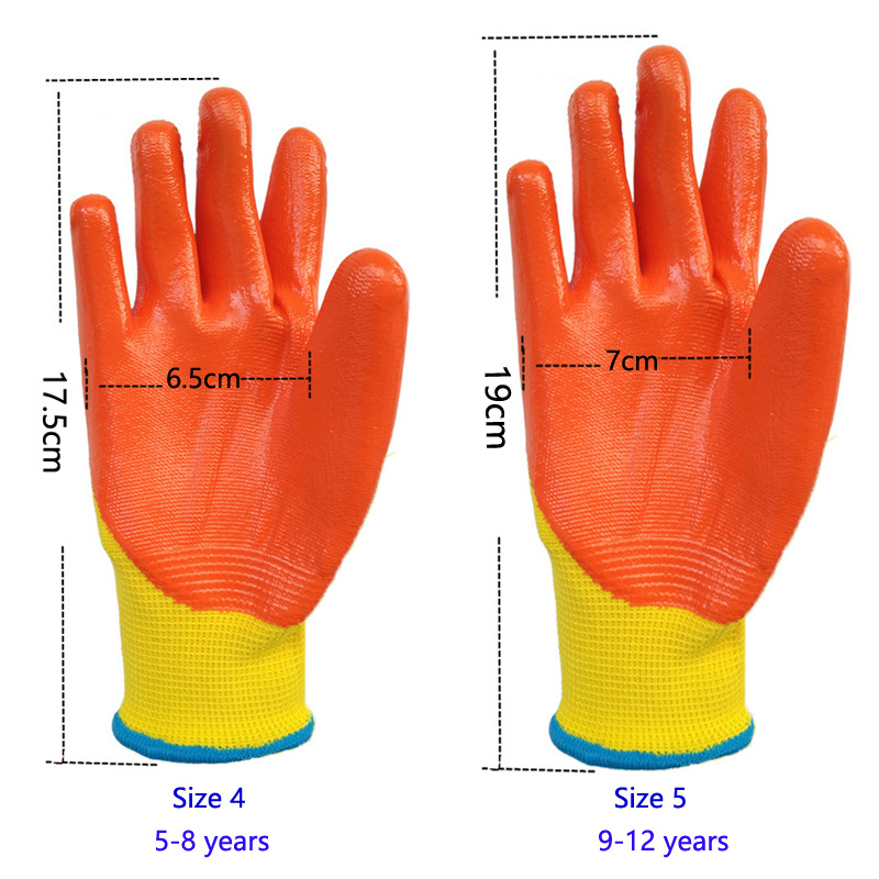 Hot sale High Quality Nitrile Fully Coated Kids Waterproof Gardening Gloves Children Play Mud Gloves