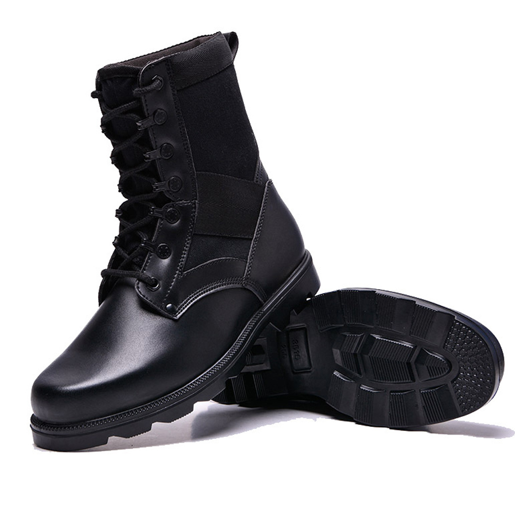 Microfiber Leather Safety Boots Steel Toe Martin Boots Men's Safety Shoes Black Combat Boots