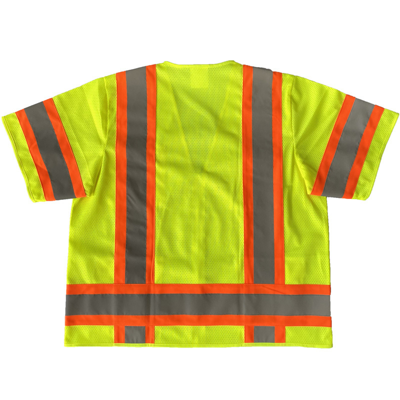 EN 20471 ANSI Class 3 Short Sleeve Safety Reflective Construction Hi vis Work Wear Mesh Vest with Multi pockets