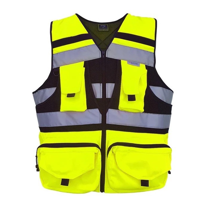 Multi Purpose High Visibility Safety Vest Polyester Reflective Jacket With Custom Logo Traffic Safety Riding Reflective Vest