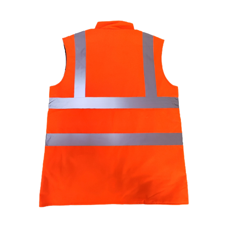 Mens Workwear Hi-Vis Reversible Fleece Vest High Visibility Jacket Reflective Vest