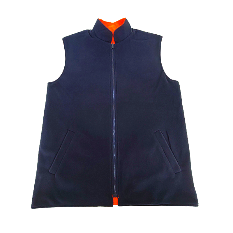 Mens Workwear Hi-Vis Reversible Fleece Vest High Visibility Jacket Reflective Vest