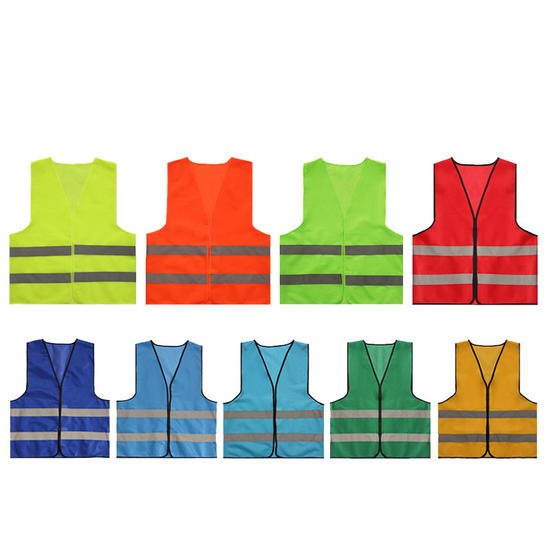 Wholesale High Vis 100% polyester Knitting Fabric Construction Working Vest Roadway Safety Jacket High Visibility Safety Vest