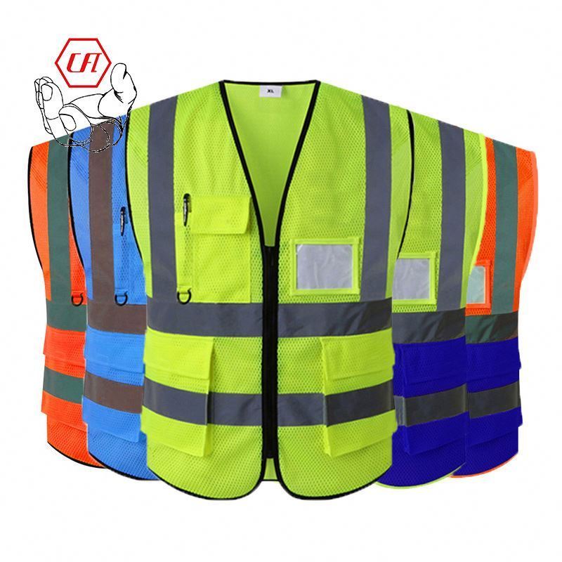 Wholesale Hi vis Reflective Road traffic Bike Riding Night Running Reflective Safety Clothing  personal protective vest jacket