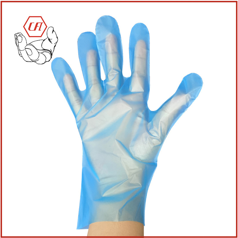 Factory Custom Blue Clear Transparent Household Cleaning Food Service TPE Disposable Gloves