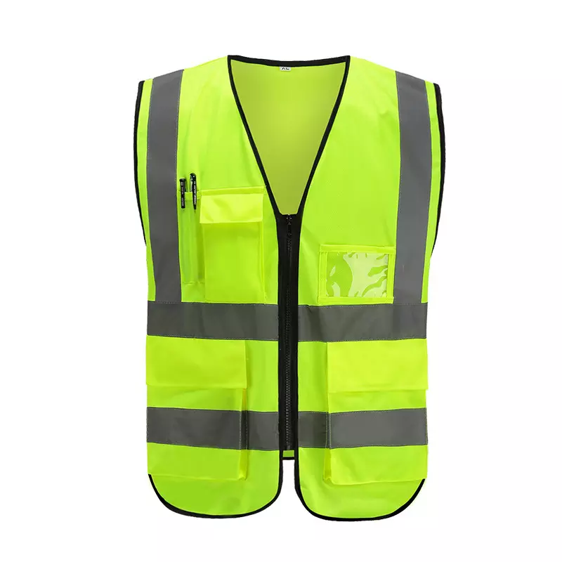 Custom Logo High Visibility Safety Vest Construction Worker Vest Roadway Safety Vest