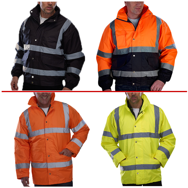 Mens High Visibility Reflective safety jacket Mens Safety Workwear  reflective hoodie construction jacket