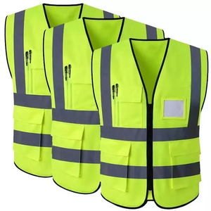 Custom Logo High Visibility Safety Vest Construction Worker Vest Roadway Safety Vest