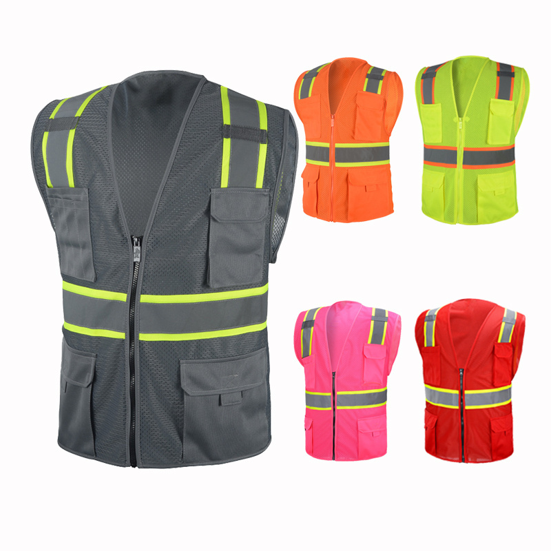 Multi Colors Traffic Safety Riding Reflective Vest Polyester Reflective Jacket High Visibility Safety Vest With Custom Logo