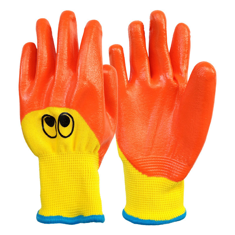 Hot sale High Quality Nitrile Fully Coated Kids Waterproof Gardening Gloves Children Play Mud Gloves