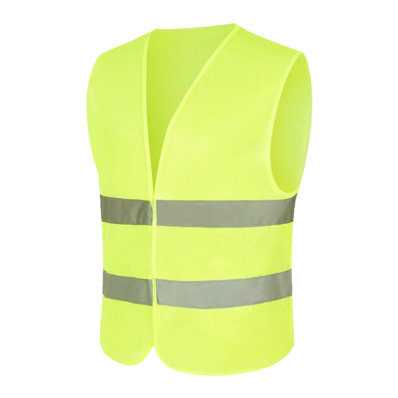 Custom Logo High Vis Vest Polyester Knitting Fabric Construction Working Vest Roadway Safety Jacket High Visibility Safety Vest