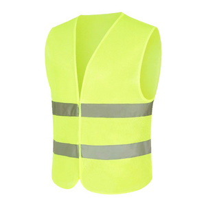 Custom Logo High Vis Vest Polyester Knitting Fabric Construction Working Vest Roadway Safety Jacket High Visibility Safety Vest