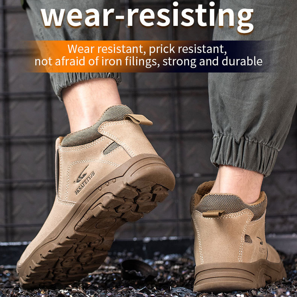 Khaki 6KV Insulation Safety Boot Leather Men Safety Shoe Electric Hazard Composite Toe Industrial Men's Work Shoes