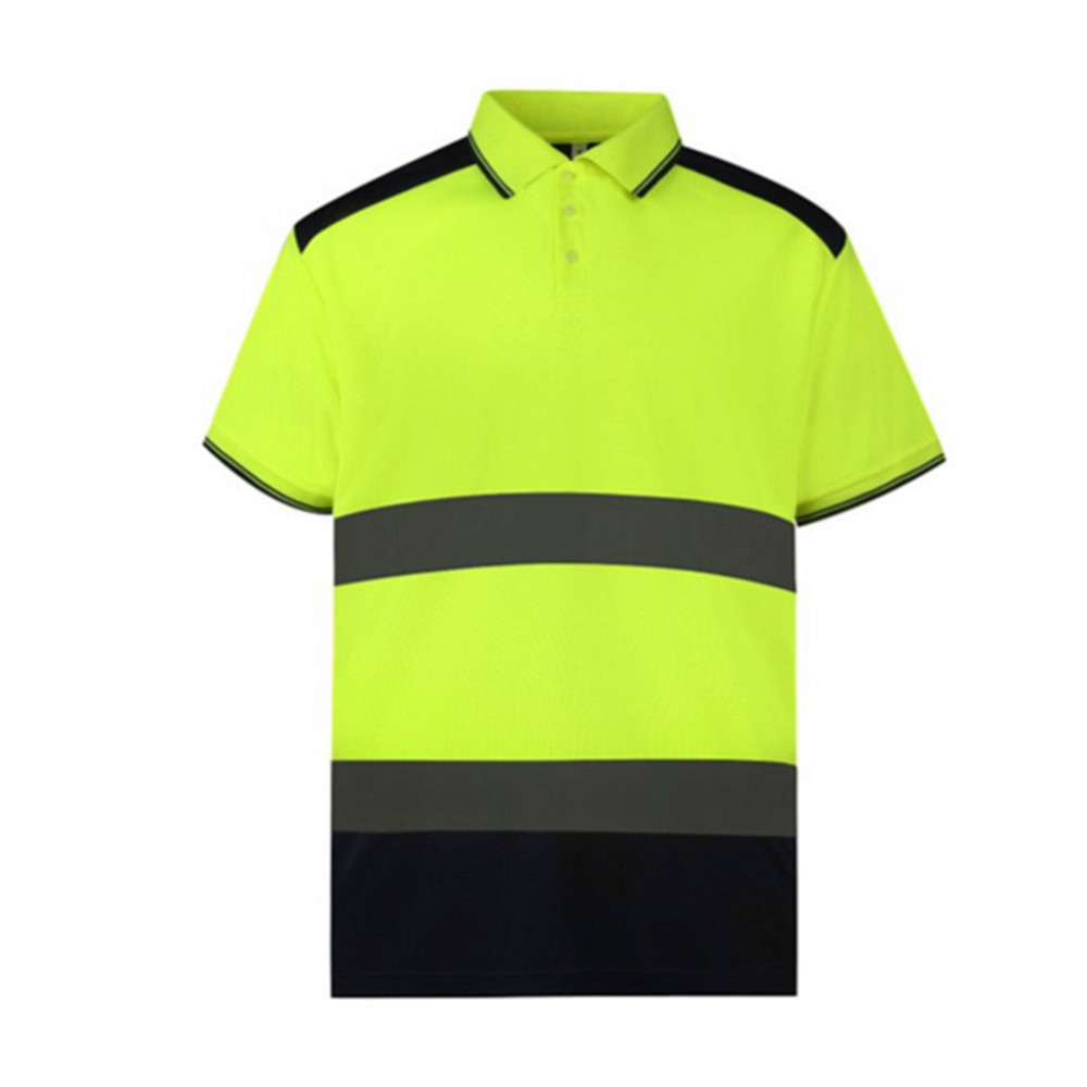 EN 20471 Class 2 Safety Polo Shirt Reflective Construction Hi-viz Work Wear t Shirts for Women and Men