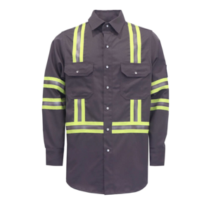 Wholesale NFPA 2112 FR Flame Retardant Clothing 100% Cotton Fire Resistant Reflective Tape Shirt Fire proof Industrial Workwear