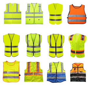 Wholesale High Vis 100% polyester Knitting Fabric Construction Working Vest Roadway Safety Jacket High Visibility Safety Vest