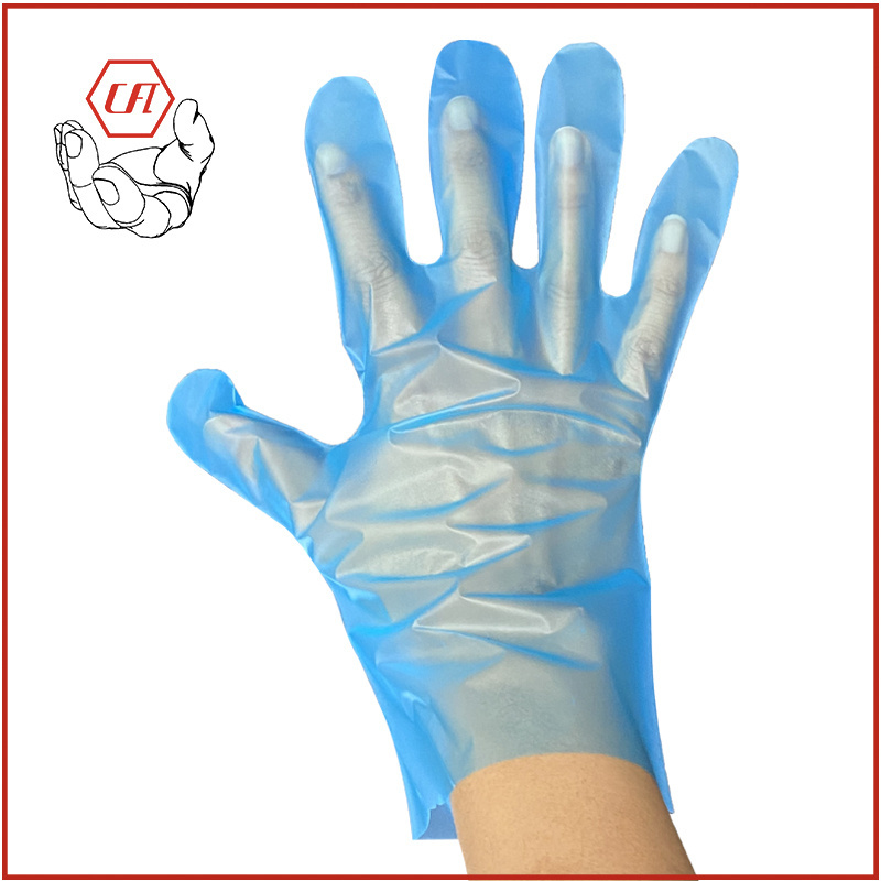 Factory Custom Blue Clear Transparent Household Cleaning Food Service TPE Disposable Gloves