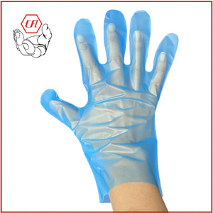 Factory Custom Blue Clear Transparent Household Cleaning Food Service TPE Disposable Gloves