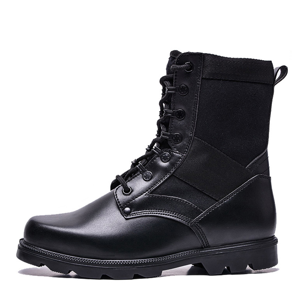 Microfiber Leather Safety Boots Steel Toe Martin Boots Men's Safety Shoes Black Combat Boots