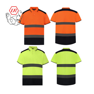 EN 20471 Class 2 Safety Polo Shirt Reflective Construction Hi-viz Work Wear t Shirts for Women and Men