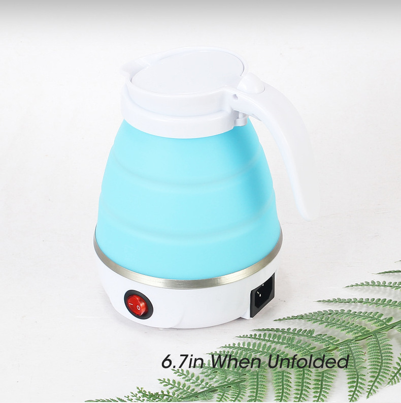 CHRT Portable Teapot Water Heater 0.6L 600W 110/220V Foldable Electric Kettle For Travel Home Tea Pot Water Kettle Silica Gel