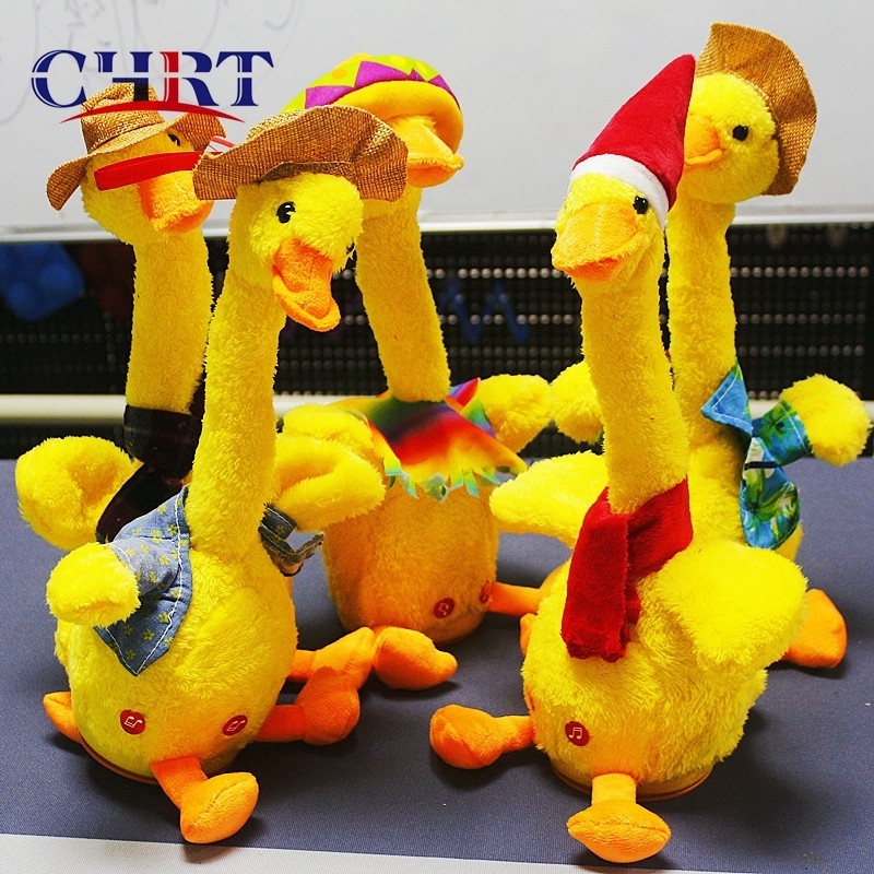 CHRT Dropshipping Hot Talking Singing Duck Mexico Smart Singing Repeating Dancing Duck with Mexico Duck Electronic Plush Toys