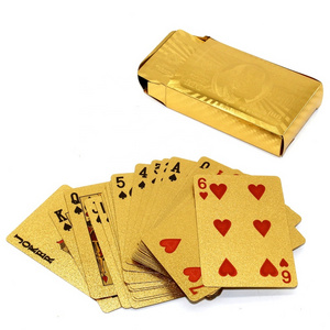 CHRT Custom Wholesale Magic Waterproof Print Plastic Card Game Black Yellow Gold Foil Table Poker Playing Card