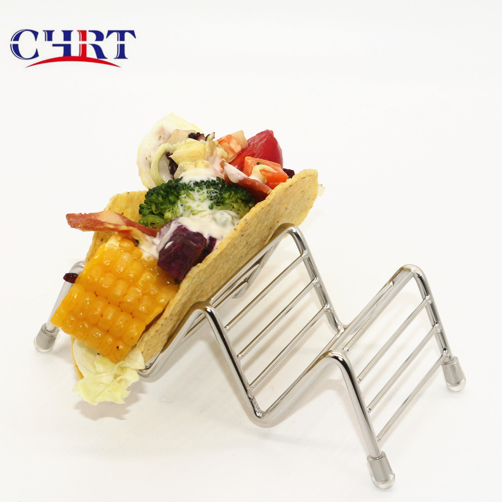 CHRT Taco Holder Stand Set Each Rack Holds 3 or 4 Street Tacos Oven Grill Dishwasher Safe Stainless Steel Taco Tray Kit