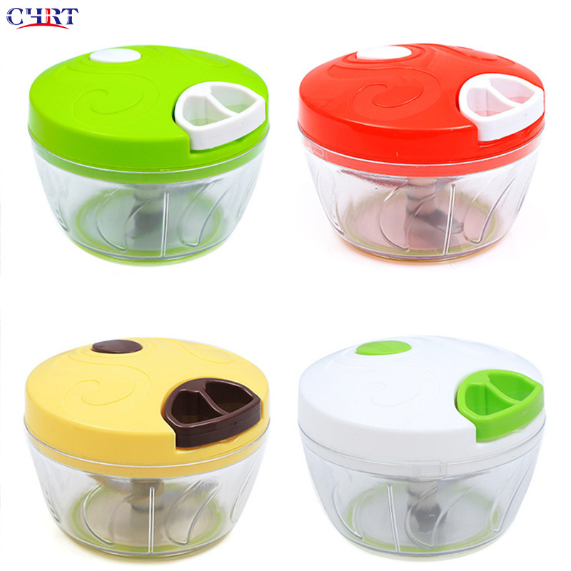 CHRT Tiny Multi-function Hand Crank Manual Pull Cord Vegetable Meat Garlic Cutter  Shredder Speedy Food Chopper