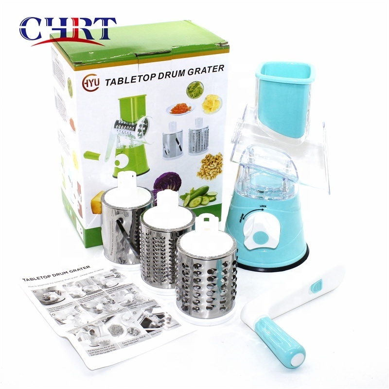 CHRT Stainless Kitchen Rotary cheese grater electric chopper onion cutter Vegetable Grater with Mandoline Potato julienne Cutter