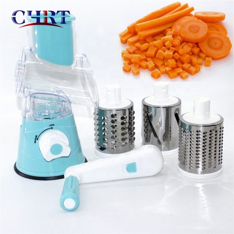 CHRT Stainless Kitchen Rotary cheese grater electric chopper onion cutter Vegetable Grater with Mandoline Potato julienne Cutter