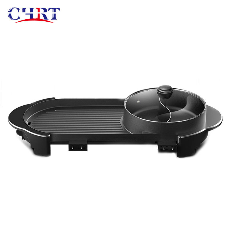 CHRT Popular Portable Commercial Household Indoor Smokeless Electric Barbecue Multi-function Nonstick Dual Use BBQ Skewer Grill