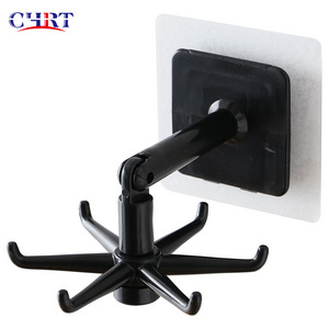 CHRT Wall Hook 360 Rotate Folding Hook Utility Kitchen Bathroom Towel Office Sticky Wall Hook