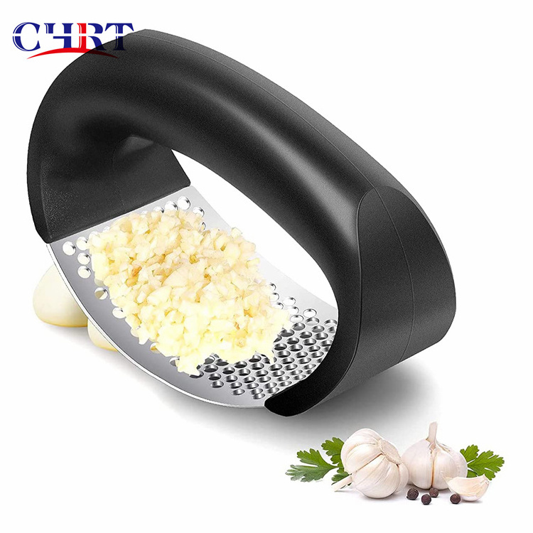 CHRT New Innovative Garlic Chopper Professional Heavy Soft-Handled stainless steel  Crush Garlic Press Rocker