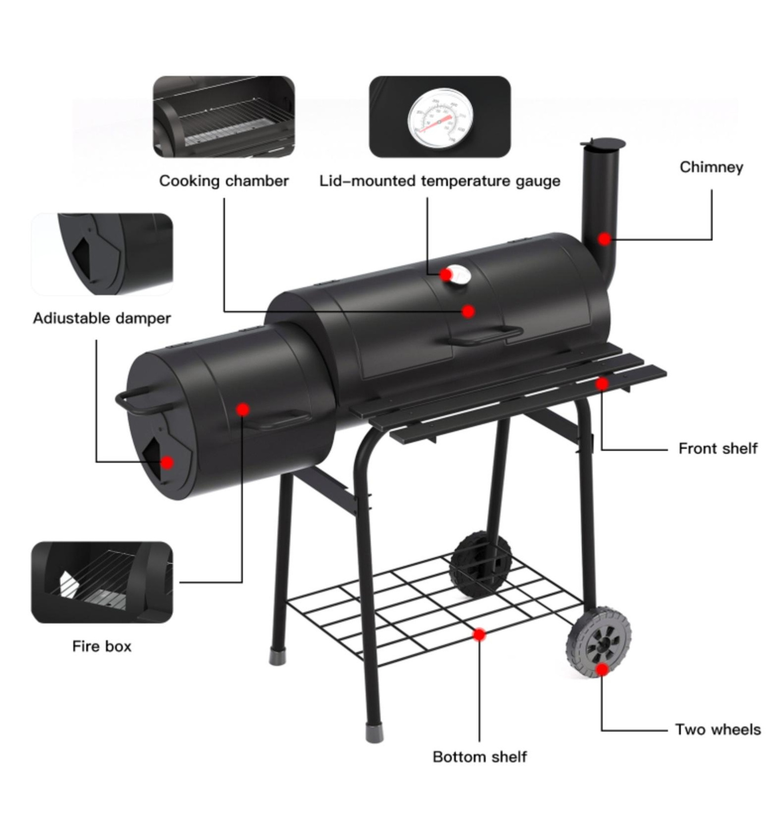 CHRT Carbon Bbq Plate Charcoal Grill Picnic Patio Cooking Extra Large Portable BBQ Grills Black Charcoal Grill