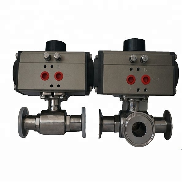 2 inch tri-Clamp 2 way ball valve double acting pneumatic actuator