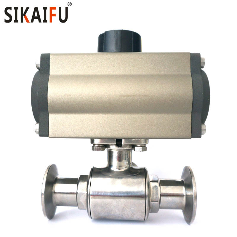 2 inch tri-Clamp 2 way ball valve double acting pneumatic actuator