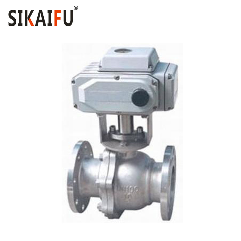 Stainless steel electric motorized actuator cf8m 1000wog 2pc dn50 Flange ball valve