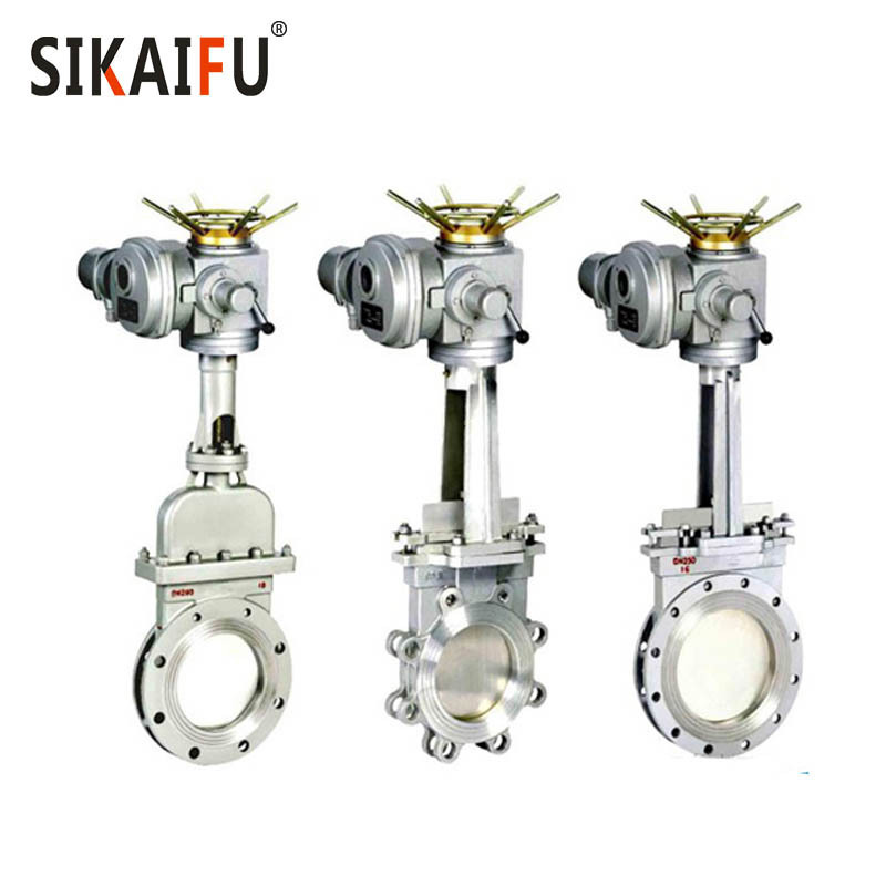 Stainless steel electric actuated knife gate valve