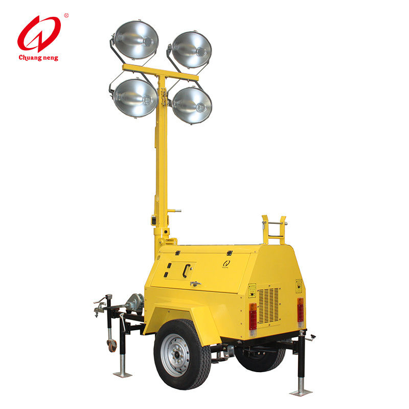 CNZM9000 Construction Site Use Mobile Outdoor Light Tower 9m Trailer Mobile Light Towers