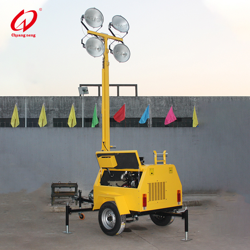 CNZM9000 Construction Site Use Mobile Outdoor Light Tower 9m Trailer Mobile Light Towers