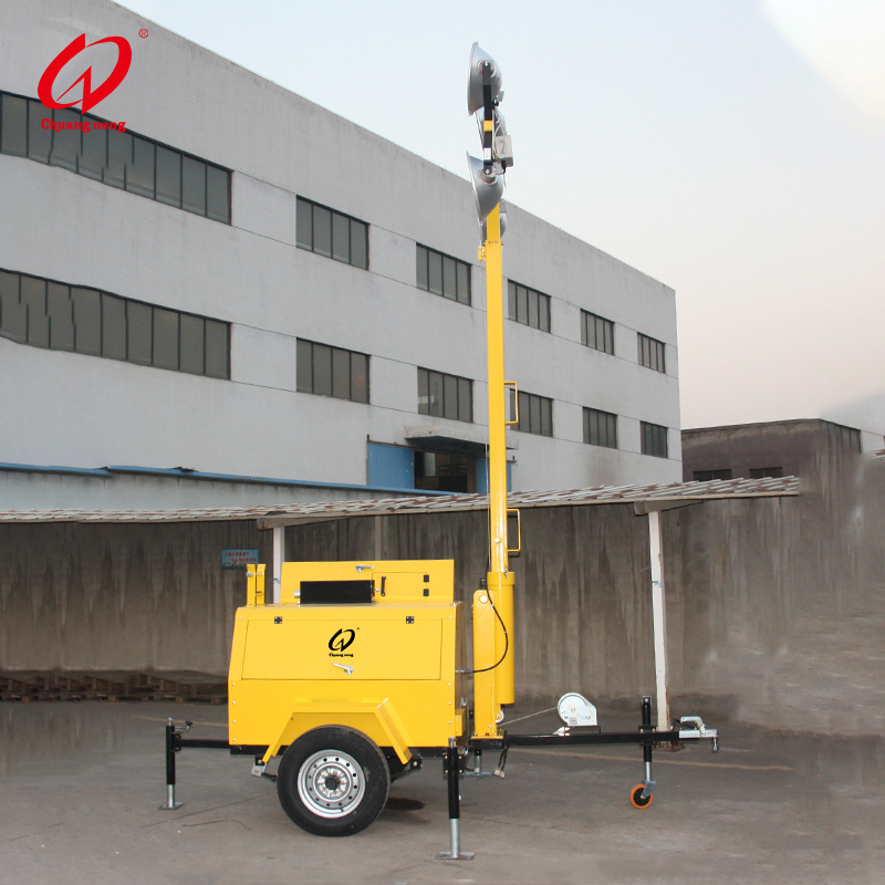 CNZM9000 Construction Site Use Mobile Outdoor Light Tower 9m Trailer Mobile Light Towers