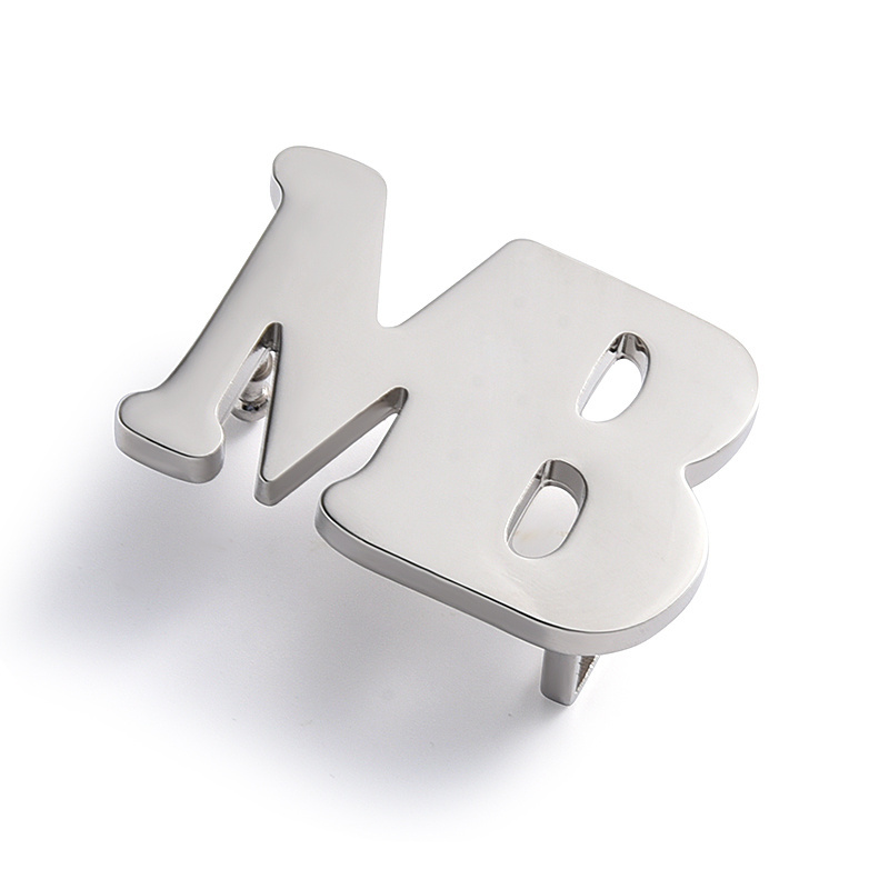 Male Classical Business pin custom Stainless Steel Letter Belt Buckle