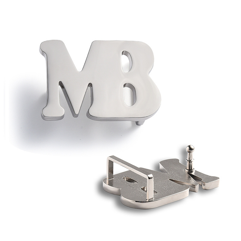 Male Classical Business pin custom Stainless Steel Letter Belt Buckle