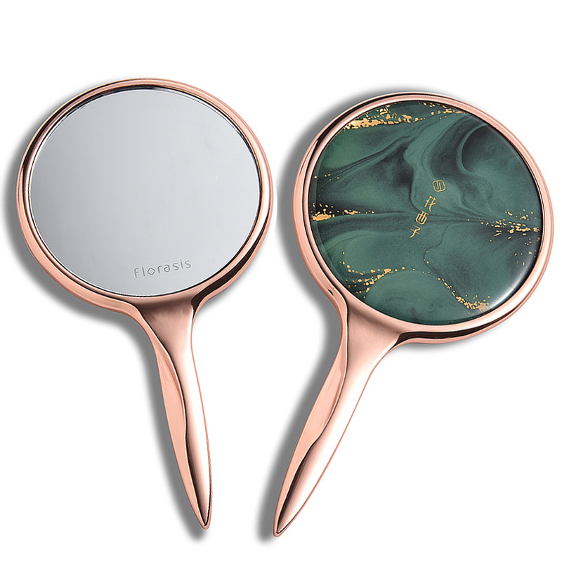 Wholesale Compact PU Leather Customized Logo Hand Personalized Handheld Makeup Mirrors